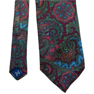 Vintage Polo Ralph Lauren 100% Silk‎ Mens Tie Floral Holidays Made In USA 56" L